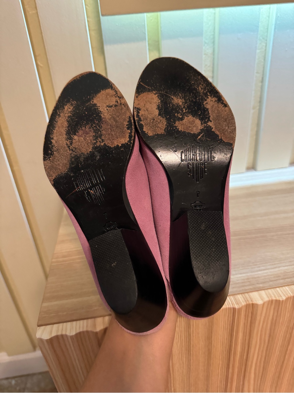 Charlotte Stone Pink Fuchsia Suede Mules Size 7 — image 2 of 6